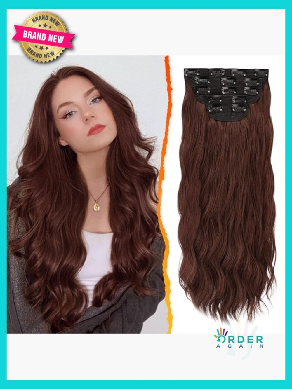 20 Inch Clip in Hair Extensions Soft Wavy 5 Pieces Thick Synthetic Hairpieces
